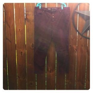 Button up Burgundy Denim Pants